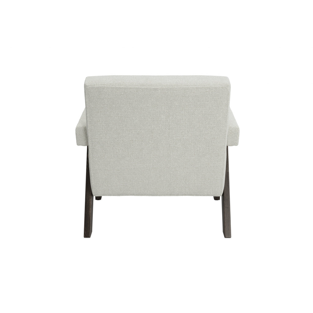 Abel Milk Tweed & Chocolate Brown Wood Armchair